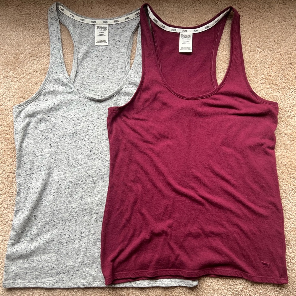 Women’s Medium Gray & Maroon Tank Tops